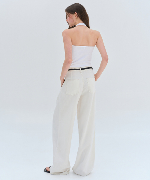 MUSINSA STANDARD WOMAN（ムシンサスタンダードウーマン）の「ウィメンズ テンセル ワン タック エクストラ ワイド デニムパンツ [クリーム]（デニムパンツ・レディース・その他・24/25/26/27/28/29/30）」の6枚目の写真