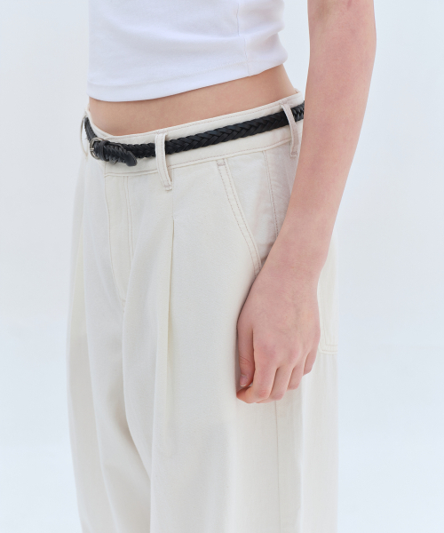 MUSINSA STANDARD WOMAN（ムシンサスタンダードウーマン）の「ウィメンズ テンセル ワン タック エクストラ ワイド デニムパンツ [クリーム]（デニムパンツ・レディース・その他・24/25/26/27/28/29/30）」の10枚目の写真