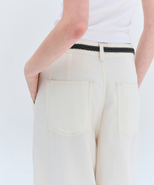 MUSINSA STANDARD WOMAN（ムシンサスタンダードウーマン）の「ウィメンズ テンセル ワン タック エクストラ ワイド デニムパンツ [クリーム]（デニムパンツ・レディース・その他・24/25/26/27/28/29/30）」の11枚目の写真