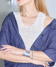 SAYAKADAVIS | SAYAKA DAVIS LINEN FUR TANK WKT110-LF:カットソー(シャツ/ブラウス)