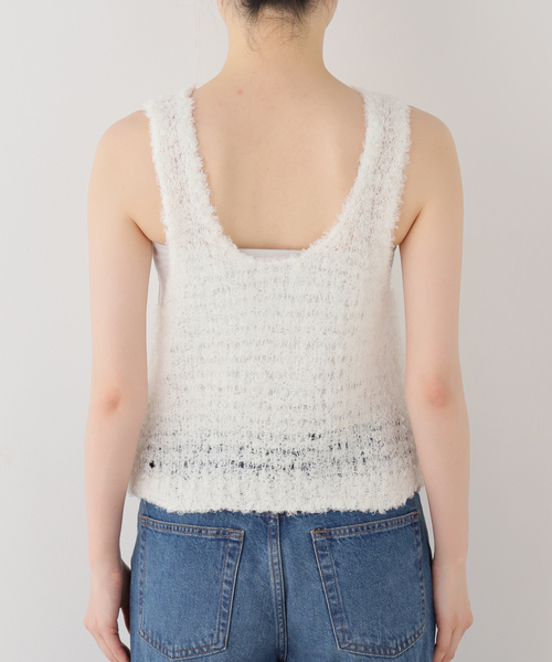 SAYAKADAVIS（サヤカディヴィス）の「SAYAKA DAVIS LINEN FUR TANK WKT110-LF：カットソー（シャツ/ブラウス・レディース・ホワイト・X-SMALL）」の8枚目の写真