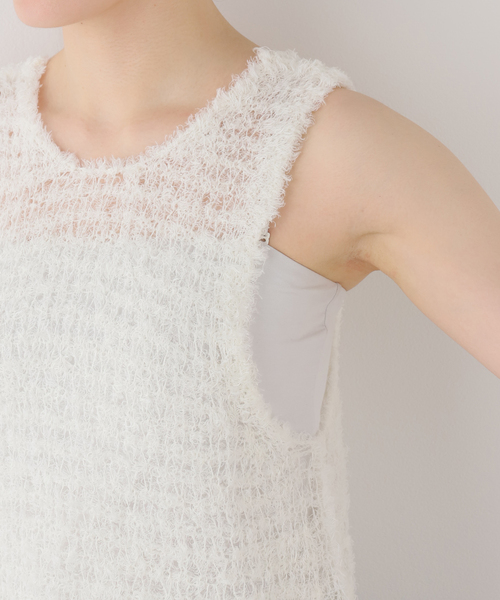 SAYAKADAVIS（サヤカディヴィス）の「SAYAKA DAVIS LINEN FUR TANK WKT110-LF：カットソー（シャツ/ブラウス・レディース・ホワイト・X-SMALL）」の9枚目の写真