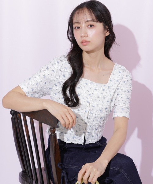 JILL by JILL STUART（ジルバイジルスチュアート）の「フリルカットソーアンサンブル（Tシャツ/カットソー・レディース・ブルー系その他/ホワイト系その他/ホワイト・FREE）」の2枚目の写真