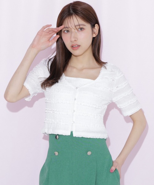 JILL by JILL STUART（ジルバイジルスチュアート）の「フリルカットソーアンサンブル（Tシャツ/カットソー・レディース・ブルー系その他/ホワイト系その他/ホワイト・FREE）」の14枚目の写真