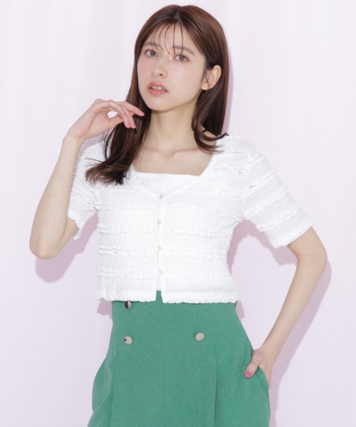 JILL by JILL STUART（ジルバイジルスチュアート）の「フリルカットソーアンサンブル（Tシャツ/カットソー・レディース・ブルー系その他/ホワイト系その他/ホワイト・FREE）」の15枚目の写真