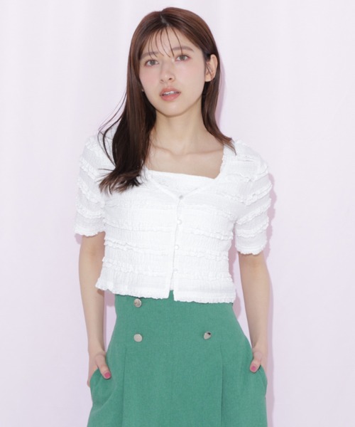 JILL by JILL STUART（ジルバイジルスチュアート）の「フリルカットソーアンサンブル（Tシャツ/カットソー・レディース・ブルー系その他/ホワイト系その他/ホワイト・FREE）」の12枚目の写真
