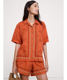 バナナリパブリック☆ レディース Vネックカットソー ブラッドオレンジカラー BANANA REPUBLIC｜バナナ・リパブリックのトップス（オレンジ/橙色系