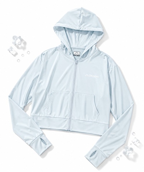 Kappa(カッパ)の「超冷感ショート丈パーカー(パーカー・レディース・ネイビー/ライトグレー/オフホワイト・MEDIUM/X-LARGE/LARGE)」の1枚目の写真