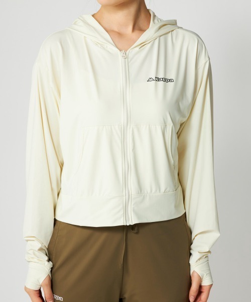 Kappa(カッパ)の「超冷感ショート丈パーカー(パーカー・レディース・ネイビー/ライトグレー/オフホワイト・MEDIUM/X-LARGE/LARGE)」の7枚目の写真