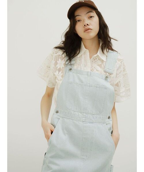 FIKA.(フィーカ)の「Front pocket denim jumper skirt(ジャンパースカート・レディース・ネイビー/ブルー系その他・FREE)」の8枚目の写真