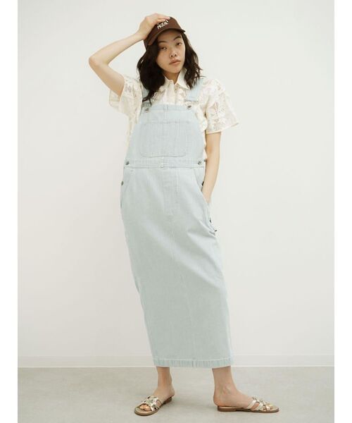 FIKA.(フィーカ)の「Front pocket denim jumper skirt(ジャンパースカート・レディース・ネイビー/ブルー系その他・FREE)」の14枚目の写真