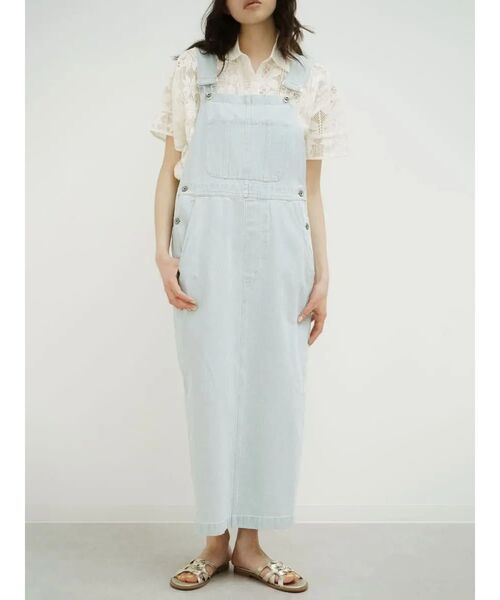 FIKA.(フィーカ)の「Front pocket denim jumper skirt(ジャンパースカート・レディース・ネイビー/ブルー系その他・FREE)」の10枚目の写真