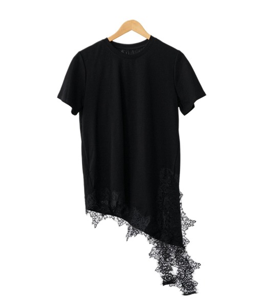 mili an deni(ミリアンデニ)の「裾レーススリットTシャツ(Tシャツ/カットソー・レディース・ブラック/オフホワイト・M)」の19枚目の写真