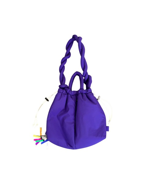 BACKYARD FAMILY(バックヤードファミリー)の「cheek チーク puff kinchaku 2WAY tote(トートバッグ・レディース・カーキ/ブラック/グレー/パープル/イエロー・FREE)」の4枚目の写真