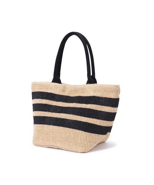 FABRICO（ファブリコ）の「【FABRICOコラボ】ジュートバッグボーダー（かごバッグ・レディース・ホワイト系その他・ﾌﾘ-）」の3枚目の写真
