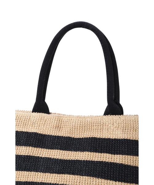 FABRICO（ファブリコ）の「【FABRICOコラボ】ジュートバッグボーダー（かごバッグ・レディース・ホワイト系その他・ﾌﾘ-）」の4枚目の写真