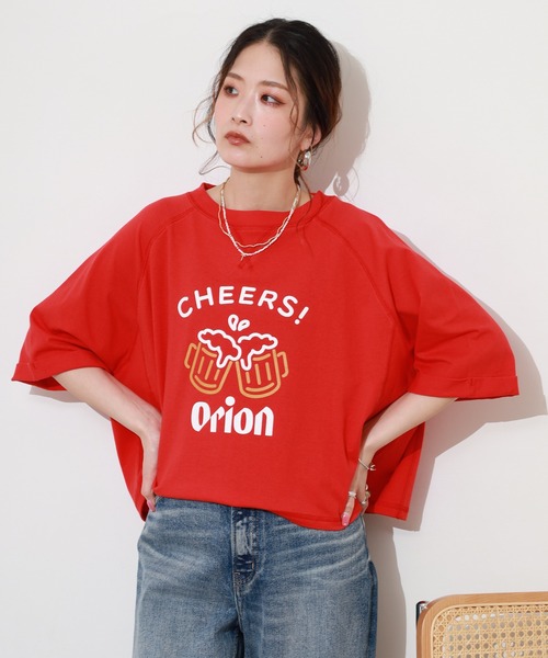 FUNALIVE（ファンアライブ）の「オリオンビールショート丈プルオーバー 半端袖（Tシャツ/カットソー・レディース・アイボリー/レッド/グリーン・M～Ｌ）」の18枚目の写真