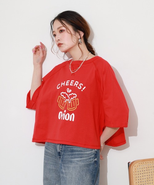 FUNALIVE（ファンアライブ）の「オリオンビールショート丈プルオーバー 半端袖（Tシャツ/カットソー・レディース・アイボリー/レッド/グリーン・M～Ｌ）」の19枚目の写真