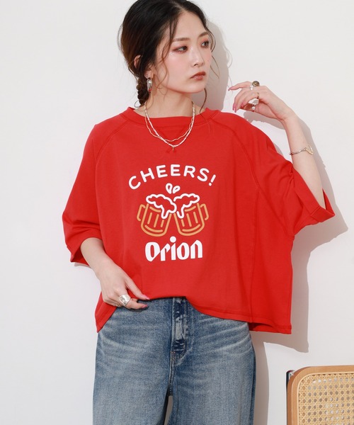 FUNALIVE（ファンアライブ）の「オリオンビールショート丈プルオーバー 半端袖（Tシャツ/カットソー・レディース・アイボリー/レッド/グリーン・M～Ｌ）」の20枚目の写真