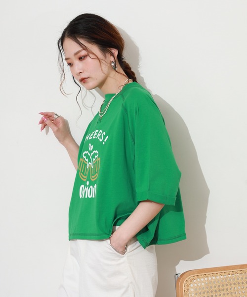 FUNALIVE（ファンアライブ）の「オリオンビールショート丈プルオーバー 半端袖（Tシャツ/カットソー・レディース・アイボリー/レッド/グリーン・M～Ｌ）」の16枚目の写真