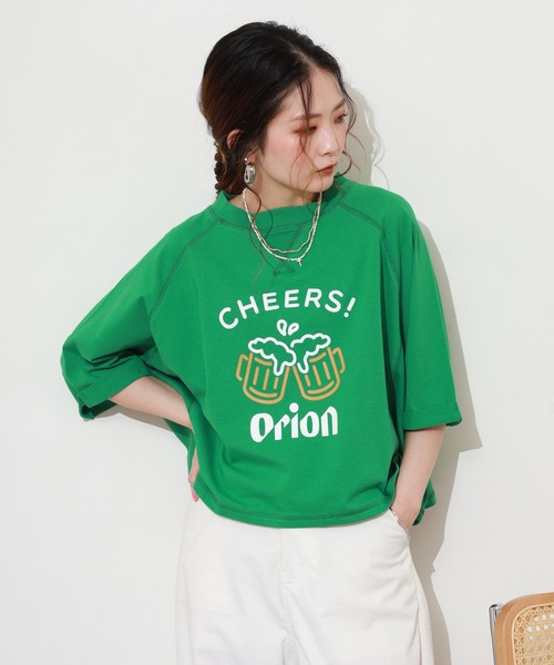 FUNALIVE（ファンアライブ）の「オリオンビールショート丈プルオーバー 半端袖（Tシャツ/カットソー・レディース・アイボリー/レッド/グリーン・M～Ｌ）」の13枚目の写真