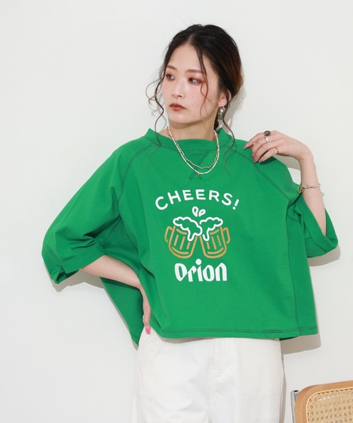 FUNALIVE（ファンアライブ）の「オリオンビールショート丈プルオーバー 半端袖（Tシャツ/カットソー・レディース・アイボリー/レッド/グリーン・M～Ｌ）」の14枚目の写真