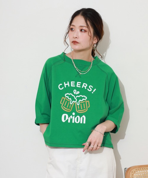 FUNALIVE（ファンアライブ）の「オリオンビールショート丈プルオーバー 半端袖（Tシャツ/カットソー・レディース・アイボリー/レッド/グリーン・M～Ｌ）」の15枚目の写真