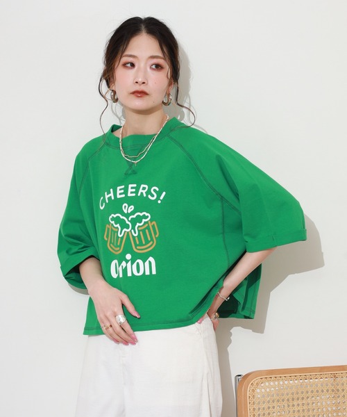 FUNALIVE（ファンアライブ）の「オリオンビールショート丈プルオーバー 半端袖（Tシャツ/カットソー・レディース・アイボリー/レッド/グリーン・M～Ｌ）」の12枚目の写真