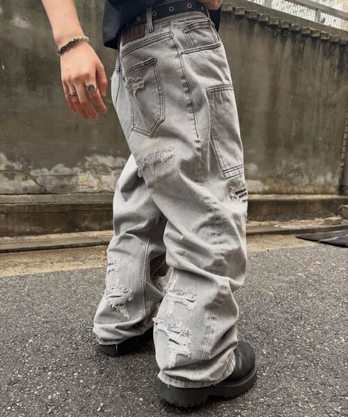KICHUL(キチョル)の「Square Patch Cut Wide Denim Pants (Mid Blue)(デニムパンツ・レディース・その他・LARGE/SMALL/MEDIUM)」の10枚目の写真