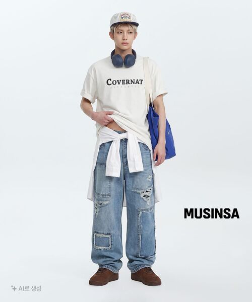 KICHUL(キチョル)の「Square Patch Cut Wide Denim Pants (Mid Blue)(デニムパンツ・レディース・その他・LARGE/SMALL/MEDIUM)」の11枚目の写真
