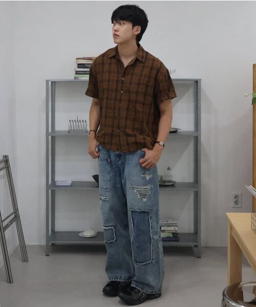 KICHUL(キチョル)の「Square Patch Cut Wide Denim Pants (Mid Blue)(デニムパンツ・レディース・その他・LARGE/SMALL/MEDIUM)」の12枚目の写真