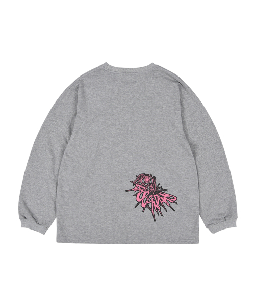 ERSCO(イーアルエスコ)の「ガシロゴスリーブ_メランジグレー(Tシャツ/カットソー・レディース・その他・1/2/3)」の2枚目の写真