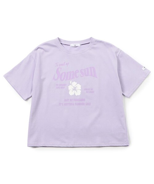 algy(アルジー)の「ハイビスカス半袖Tシャツ(Tシャツ/カットソー・キッズ・ピンク/ラベンダー/オフホワイト・130/140/150/160)」の3枚目の写真