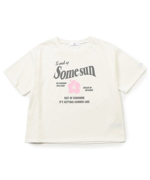 algy(アルジー)の「ハイビスカス半袖Tシャツ(Tシャツ/カットソー・キッズ・ピンク/ラベンダー/オフホワイト・130/140/150/160)」の2枚目の写真