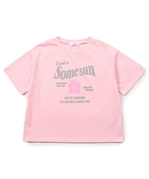 algy(アルジー)の「ハイビスカス半袖Tシャツ(Tシャツ/カットソー・キッズ・ピンク/ラベンダー/オフホワイト・130/140/150/160)」の6枚目の写真