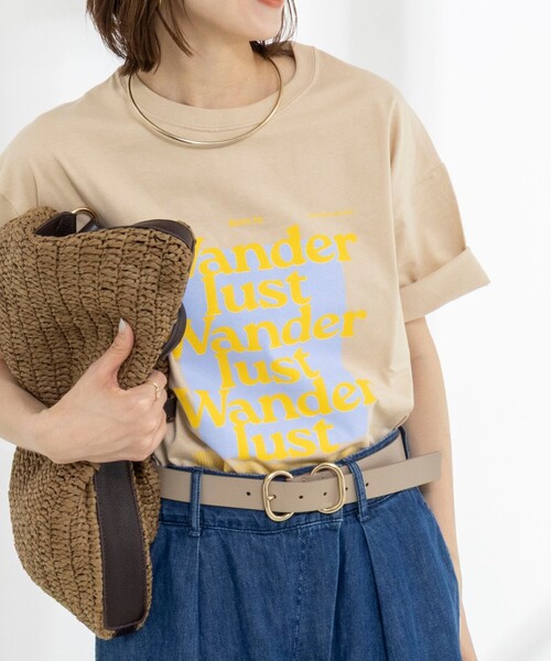 Rie Miller(リエミラー)の「Wander lustウォッシャブルワイドシルエットプリントTシャツ(Tシャツ/カットソー・レディース・グレー系その他/ベージュ系その他/ホワイト系その他3/ホワイト系その他2・FREE)」の1枚目の写真