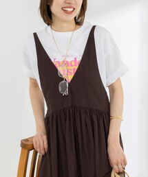 Rie Miller（リエミラー）の「Wander lustウォッシャブルワイドシルエットプリントTシャツ（Tシャツ/カットソー）」