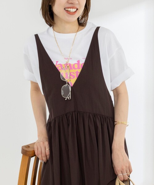 Rie Miller(リエミラー)の「Wander lustウォッシャブルワイドシルエットプリントTシャツ(Tシャツ/カットソー・レディース・グレー系その他/ベージュ系その他/ホワイト系その他3/ホワイト系その他2・FREE)」の3枚目の写真
