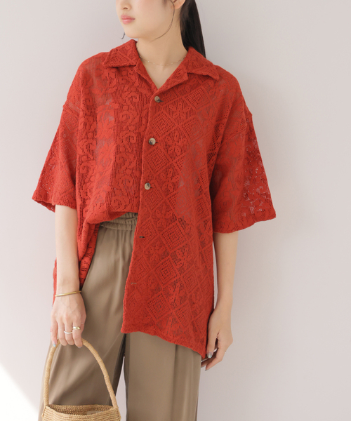 JOURNAL STANDARD relume(ジャーナルスタンダード レリューム)の「【Lords of Lotus / ローズオブロータス】 LACE SHIRTS(シャツ/ブラウス・レディース・ホワイト×ホワイト/オレンジ・MEDIUM)」の12枚目の写真