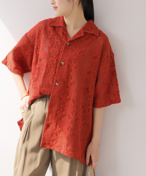 JOURNAL STANDARD relume(ジャーナルスタンダード レリューム)の「【Lords of Lotus / ローズオブロータス】 LACE SHIRTS(シャツ/ブラウス・レディース・ホワイト×ホワイト/オレンジ・MEDIUM)」の11枚目の写真