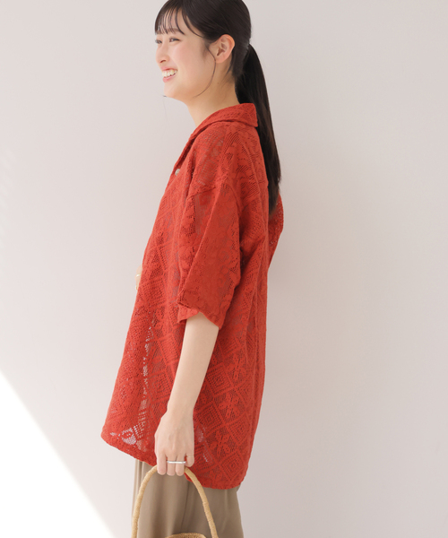 JOURNAL STANDARD relume(ジャーナルスタンダード レリューム)の「【Lords of Lotus / ローズオブロータス】 LACE SHIRTS(シャツ/ブラウス・レディース・ホワイト×ホワイト/オレンジ・MEDIUM)」の10枚目の写真