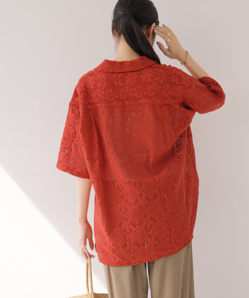 JOURNAL STANDARD relume(ジャーナルスタンダード レリューム)の「【Lords of Lotus / ローズオブロータス】 LACE SHIRTS(シャツ/ブラウス・レディース・ホワイト×ホワイト/オレンジ・MEDIUM)」の9枚目の写真