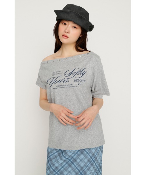ONE SHOULDER PRINT TOPS ワンショルダープリントトップス 夏服（T