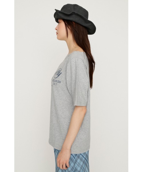 SLY(スライ)の「ONE SHOULDER PRINT TOPS ワンショルダープリントトップス 夏服(Tシャツ/カットソー・レディース・ダークブルー/ブラウン/杢グレー/ライトブラック・FREE)」の12枚目の写真