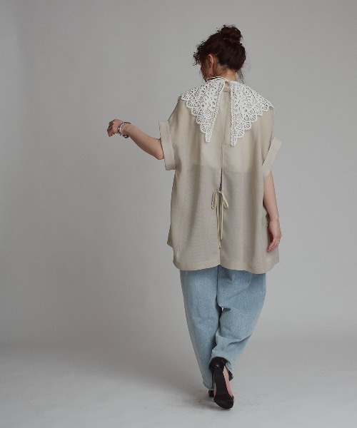 W:Huku（フーク）の「【W:Huku / エアリーメッシュ】軽量 冷涼 テーラード サマージャケット / Airy Mesh Tailored Jacket（テーラードジャケット・レディース・ベージュ/ブラック/ブラウン・FREE）」の9枚目の写真