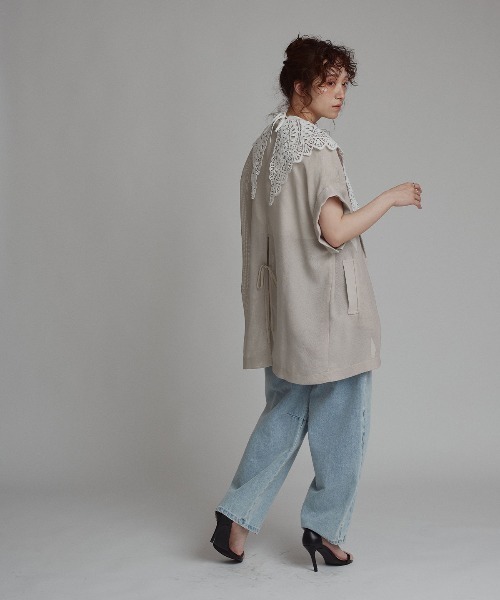 W:Huku（フーク）の「【W:Huku / エアリーメッシュ】軽量 冷涼 テーラード サマージャケット / Airy Mesh Tailored Jacket（テーラードジャケット・レディース・ベージュ/ブラック/ブラウン・FREE）」の19枚目の写真