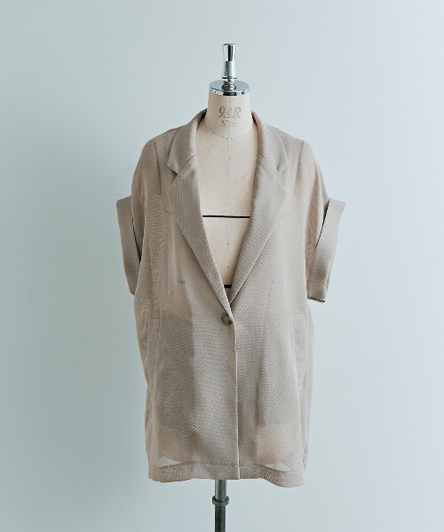 W:Huku（フーク）の「【W:Huku / エアリーメッシュ】軽量 冷涼 テーラード サマージャケット / Airy Mesh Tailored Jacket（テーラードジャケット・レディース・ベージュ/ブラック/ブラウン・FREE）」の21枚目の写真