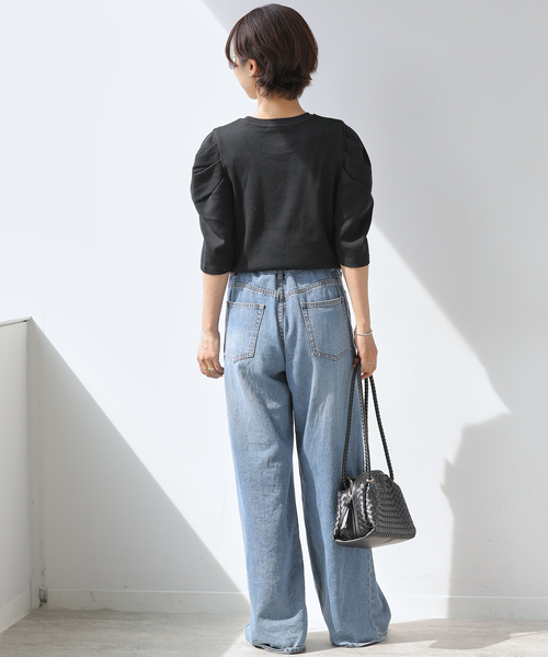 JOURNAL STANDARD relume（ジャーナルスタンダード　レリューム）の「《WEB限定追加4》スリーブコンシャスプルオーバー（Tシャツ/カットソー・レディース・ブラック/ホワイト/ホワイト系その他・FREE）」の6枚目の写真