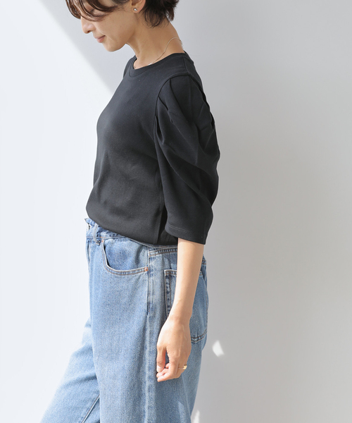 JOURNAL STANDARD relume（ジャーナルスタンダード　レリューム）の「《WEB限定追加4》スリーブコンシャスプルオーバー（Tシャツ/カットソー・レディース・ブラック/ホワイト/ホワイト系その他・FREE）」の9枚目の写真