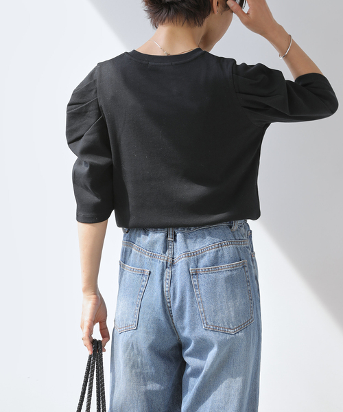 JOURNAL STANDARD relume（ジャーナルスタンダード　レリューム）の「《WEB限定追加4》スリーブコンシャスプルオーバー（Tシャツ/カットソー・レディース・ブラック/ホワイト/ホワイト系その他・FREE）」の10枚目の写真